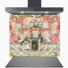 Fortnums In Full Bloom Glass Kitchen Splashback