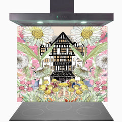 Liberty In Full Bloom Glass Kitchen Splashback