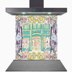 Laduree In Full Bloom Glass Kitchen Splashback