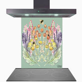 Sage Bloom Glass Kitchen Splashback