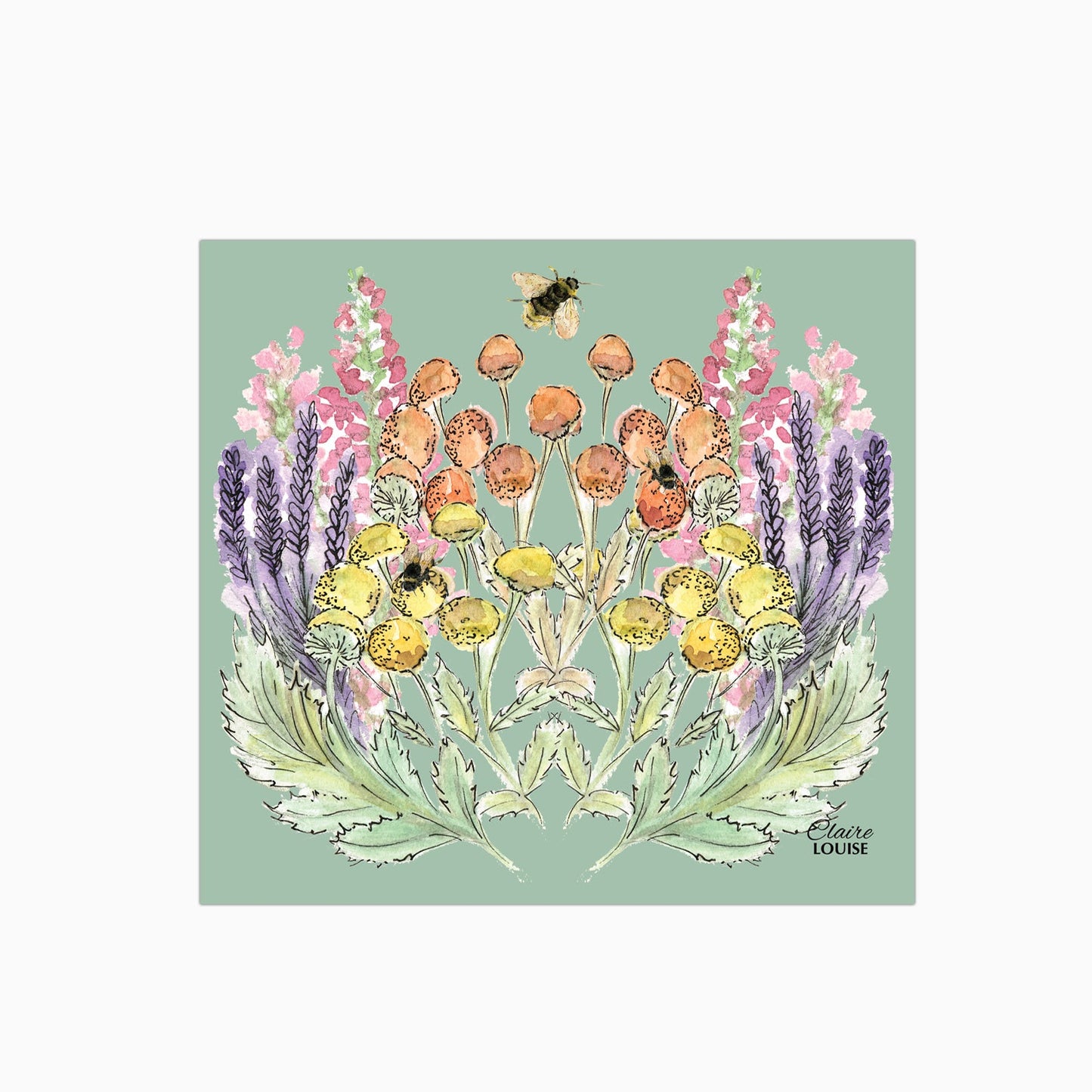 Sage Bloom Canvas Print Glass Kitchen Splashback