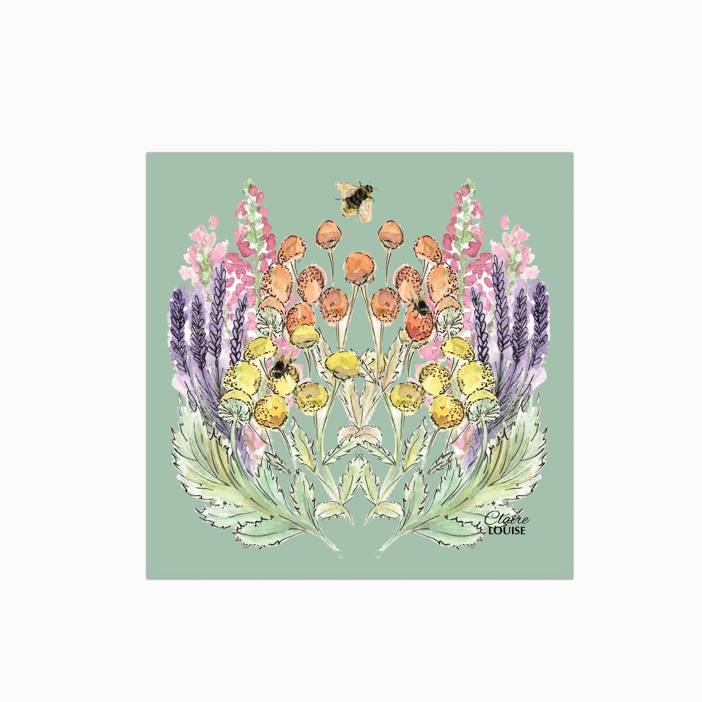 Sage Bloom Canvas Print Glass Kitchen Splashback