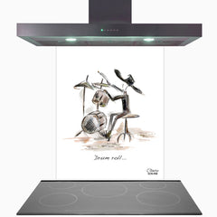 Drum Roll Glass Kitchen Splashback