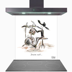 Drum Roll Glass Kitchen Splashback