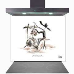 Drum Roll Glass Kitchen Splashback