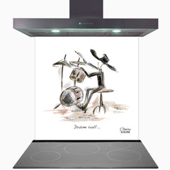 Drum Roll Glass Kitchen Splashback