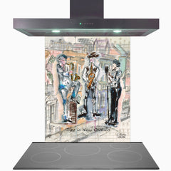 Jazz In New Orleans Glass Kitchen Splashback