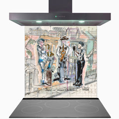 Jazz In New Orleans Glass Kitchen Splashback