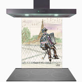 French Accordion Ambience Glass Kitchen Splashback