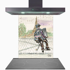 French Accordion Ambience Glass Kitchen Splashback