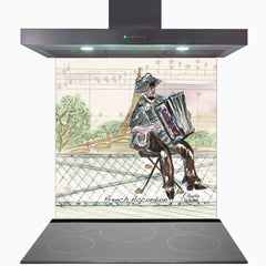 French Accordion Ambience Glass Kitchen Splashback
