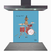 Drums Glass Kitchen Splashback