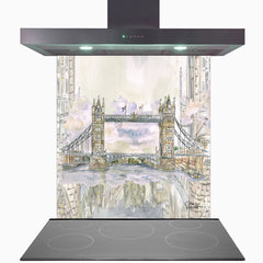 Tower Bridge London Glass Kitchen Splashback