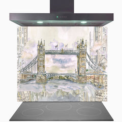 Tower Bridge London Glass Kitchen Splashback