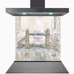 Tower Bridge London Glass Kitchen Splashback