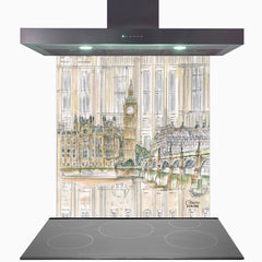 Big Ben and The Houses of Parliament Glass Kitchen Splashback
