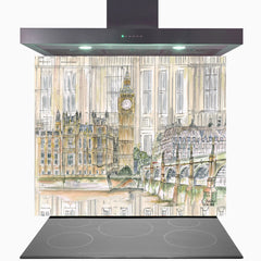 Big Ben and The Houses of Parliament Glass Kitchen Splashback