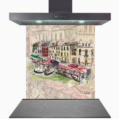Venice Grand Canal Glass Kitchen Splashback