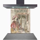 Country & Western In Texas Glass Kitchen Splashback