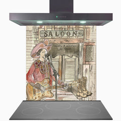 Country & Western In Texas Glass Kitchen Splashback