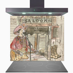 Country & Western In Texas Glass Kitchen Splashback