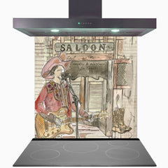 Country & Western In Texas Glass Kitchen Splashback
