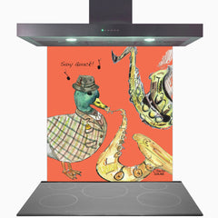 Saxophone Glass Kitchen Splashback