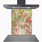 Whimsical Stag Glass Kitchen Splashback