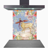 Whimsical Sheep Glass Kitchen Splashback