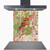 Whimsical Robin Glass Kitchen Splashback
