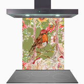 Whimsical Robin Glass Kitchen Splashback