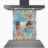 Whimsical Pig Glass Kitchen Splashback