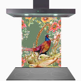 Whimsical Pheasant Glass Kitchen Splashback