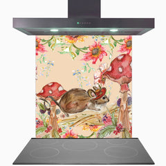 Whimsical Mouse Glass Kitchen Splashback
