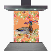 Whimsical Duck Glass Kitchen Splashback