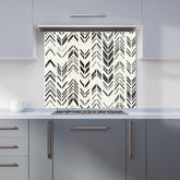 Hand Drawn Chevron Pattern Kitchen Splashback
