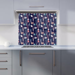 Hand Drawn Wild Flowers Kitchen Splashback