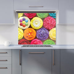 Bright Colourful Cupcakes Kitchen Splashback