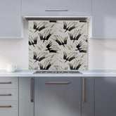 Black And Gold Fire Bird Silhouettes Kitchen Splashback