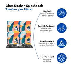 Modern Floral Pattern Kitchen Splashback