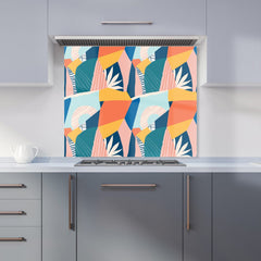 Modern Floral Pattern Kitchen Splashback