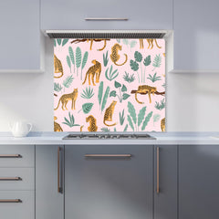 Hand Drawn Leopards Kitchen Splashback