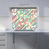 Coloured Diagonal Abstract Pattern Kitchen Splashback