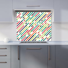 Coloured Diagonal Abstract Pattern Kitchen Splashback