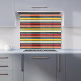 Multicolour Striped Brish Pattern Kitchen Splashback