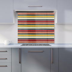 Multicolour Striped Brish Pattern Kitchen Splashback