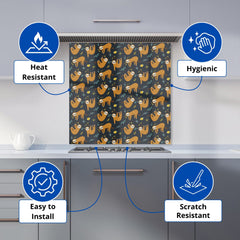 Cute Sloths Kitchen Splashback