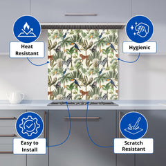 Exotic Trees And Animals Kitchen Splashback