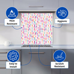 Vertical Abstract Brush Pattern Kitchen Splashback