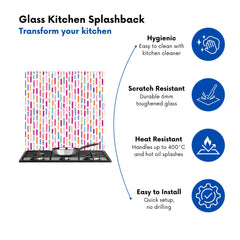 Vertical Abstract Brush Pattern Kitchen Splashback